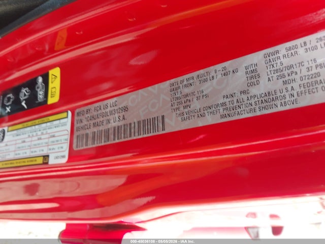 Продаж на аукціоні авто 2020 Jeep Wrangler Unlimited Rubicon 4x4, vin: 1C4HJXFG0LW312995, номер лоту: 45036108