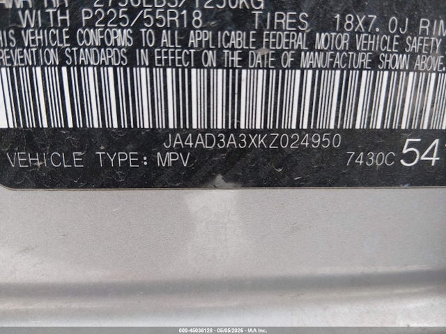 Mitsubishi Outlander Sel 2019 JA4AD3A3XKZ024950 Image 9