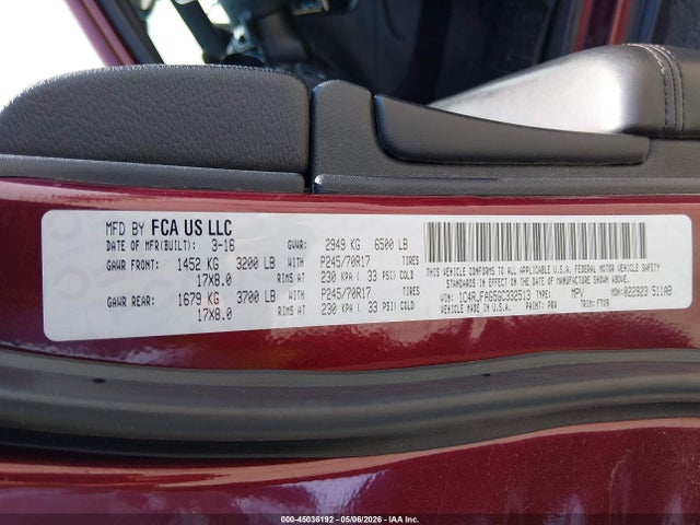 Продажа на аукционе авто 2016 Jeep Grand Cherokee Laredo, vin: 1C4RJFAG5GC332513, номер лота: 45036192