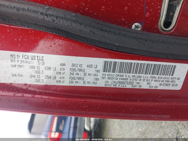 45036228 :رقم المزاد ، 1C4NJPBB9GD763552 vin ، 2016 Jeep Patriot Sport مزاد بيع
