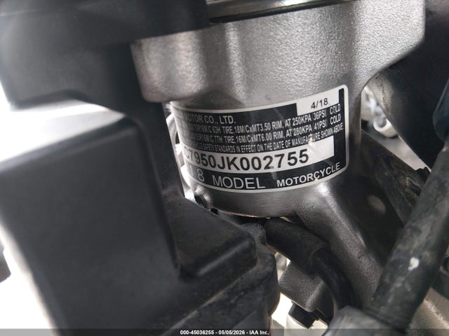 2018 Honda Gl1800 D მანქანა იყიდება აუქციონზე, vin: JH2SC7950JK002755, აუქციონის ნომერი: 45036255