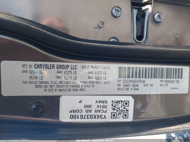 Продажа на аукционе авто 2014 Chrysler 300, vin: 2C3CCAAG0EH376100, номер лота: 45036257