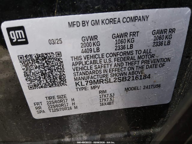 Chevrolet Trailblazer Awd Lt 2025 KL79MRSL2SB216184 Image 9