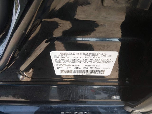 Продаж на аукціоні авто 2010 Infiniti G37x, vin: JN1CV6AR2AM460384, номер лоту: 45036367