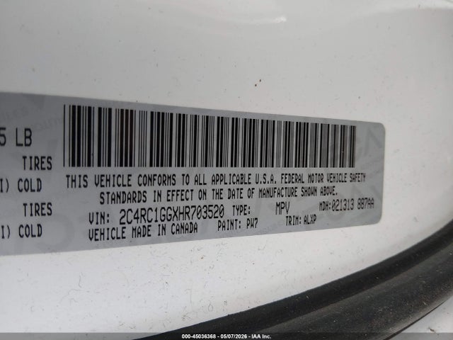 Chrysler Pacifica Limited 2017 2C4RC1GGXHR703520 Image 9