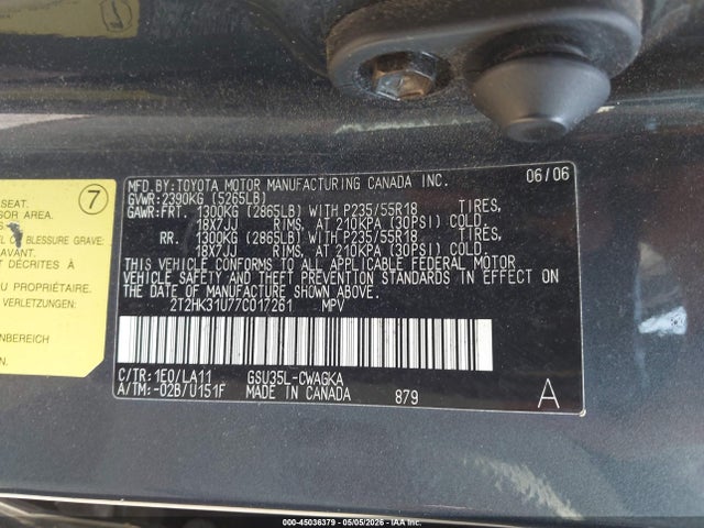Продажа на аукционе авто 2007 Lexus Rx 350, vin: 2T2HK31U77C017261, номер лота: 45036379
