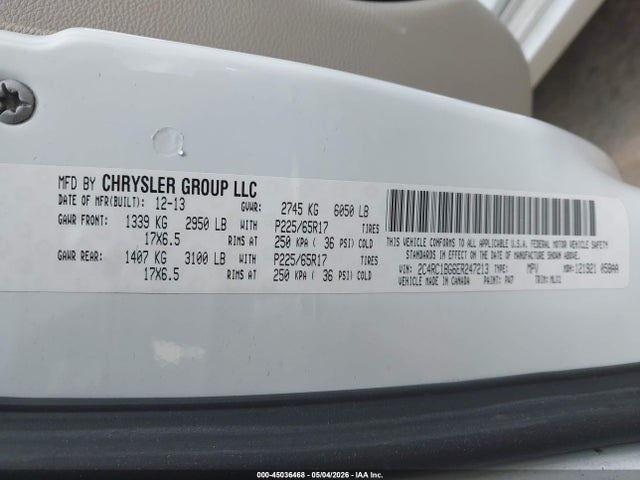 2C4RC1BG6ER247213 Chrysler Town &amp; Country Touring