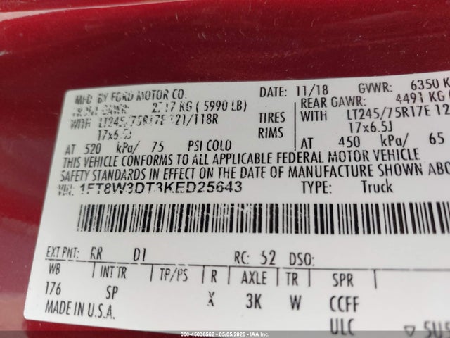 Ford F-350 King Ranch 2019 1FT8W3DT3KED25643 Image 9
