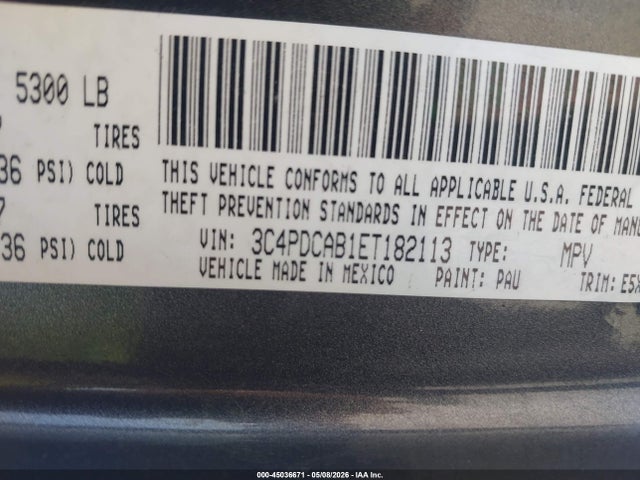 Продаж на аукціоні авто 2014 Dodge Journey American Value Pkg, vin: 3C4PDCAB1ET182113, номер лоту: 45036671