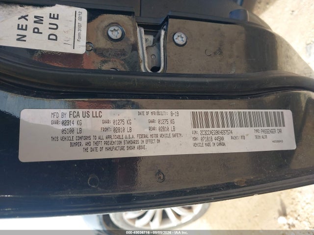 Продажа на аукционе авто 2019 Chrysler 300 Limited, vin: 2C3CCAEG9KH697574, номер лота: 45036716