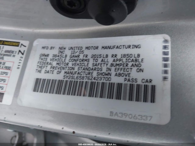 Aukcja sprzedaży 2006 Pontiac Vibe, vin: 5Y2SL65876Z423700, numer aukcji: 45036820