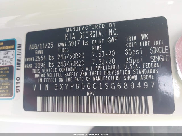5XYP6DGC1SG689497 KIA Telluride S