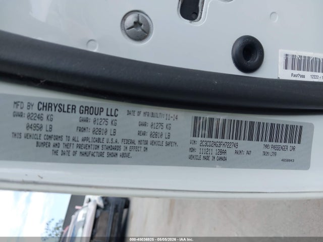 45036925 :رقم المزاد ، 2C3CDZAG3FH722749 vin ، 2015 Dodge Challenger Sxt مزاد بيع