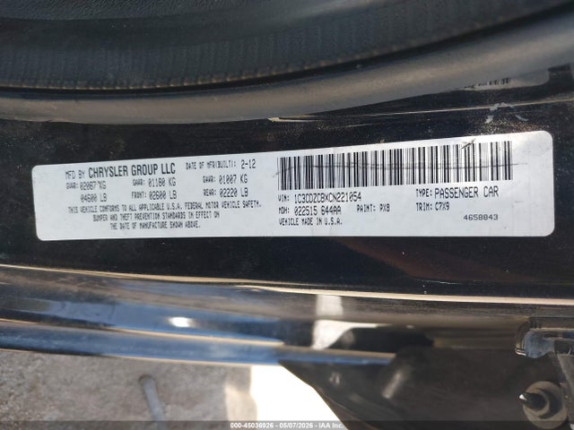 Aukcja sprzedaży 2012 Dodge Avenger Sxt, vin: 1C3CDZCBXCN221054, numer aukcji: 45036926
