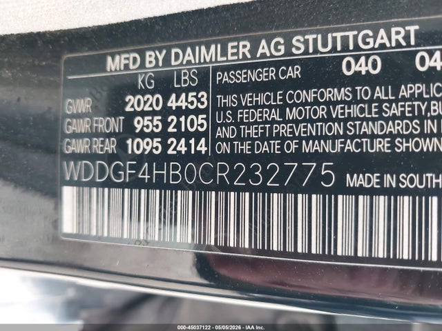 Продаж на аукціоні авто 2012 Mercedes-benz C 250 Sport, vin: WDDGF4HB0CR232775, номер лоту: 45037122