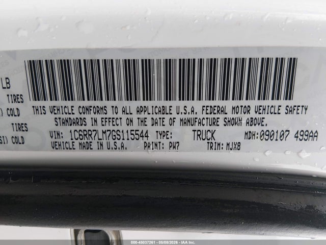 Продаж на аукціоні авто 2016 Ram 1500 Big Horn, vin: 1C6RR7LM7GS115544, номер лоту: 45037261
