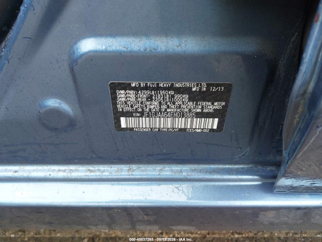 45037265 :رقم المزاد ، JF1GJAA64EH013885 vin ، 2014 Subaru Impreza 2.0i مزاد بيع