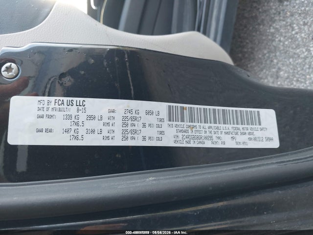 Продажа на аукционе авто 2016 Dodge Grand Caravan Se, vin: 2C4RDGBG8GR100295, номер лота: 45037289