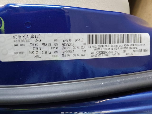 Продаж на аукціоні авто 2019 Dodge Grand Caravan Se, vin: 2C4RDGBG9KR571686, номер лоту: 45037301