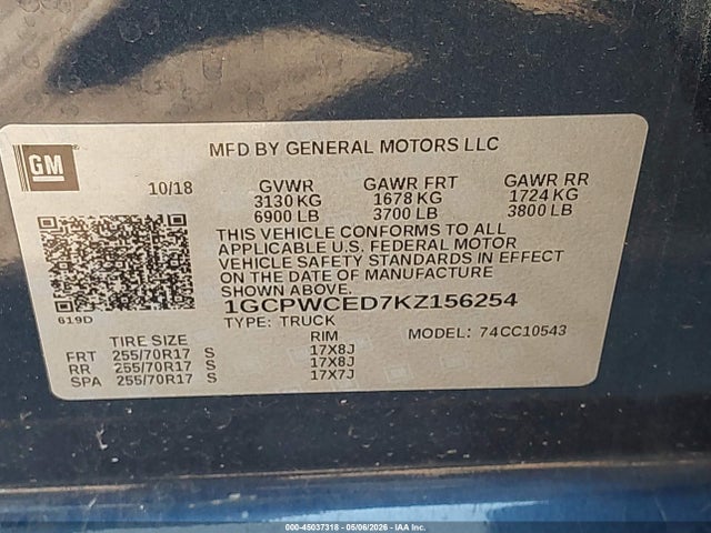 1GCPWCED7KZ156254 Chevrolet Silverado 1500 Lt