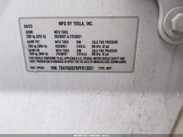 7SAYGDEF6PF813201 Tesla Model Y Performance Dual Motor All-wheel Drive