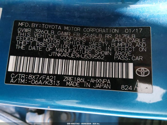 JTNKARJE9HJ539562 Toyota COROLLA IM