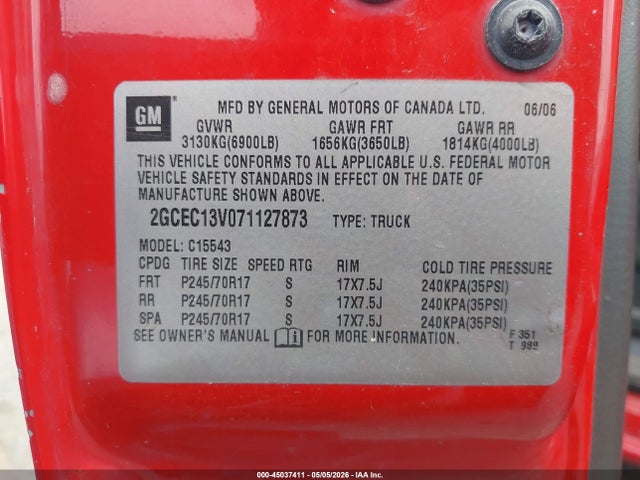 Продажа на аукционе авто 2007 Chevrolet Silverado 1500 Classic Ls, vin: 2GCEC13V071127873, номер лота: 45037411