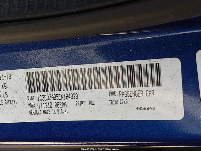 Aukcja sprzedaży 2014 Dodge Avenger Se, vin: 1C3CDZAB5EN184338, numer aukcji: 45037501