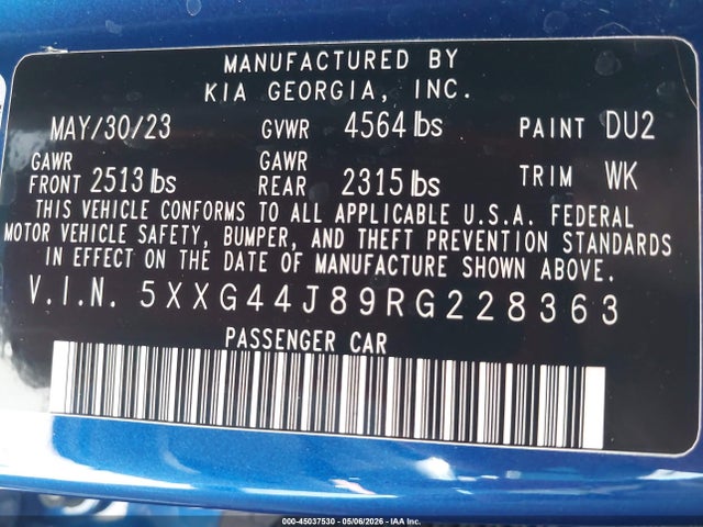 KIA K5 Gt 2024 5XXG44J89RG228363 Image 9
