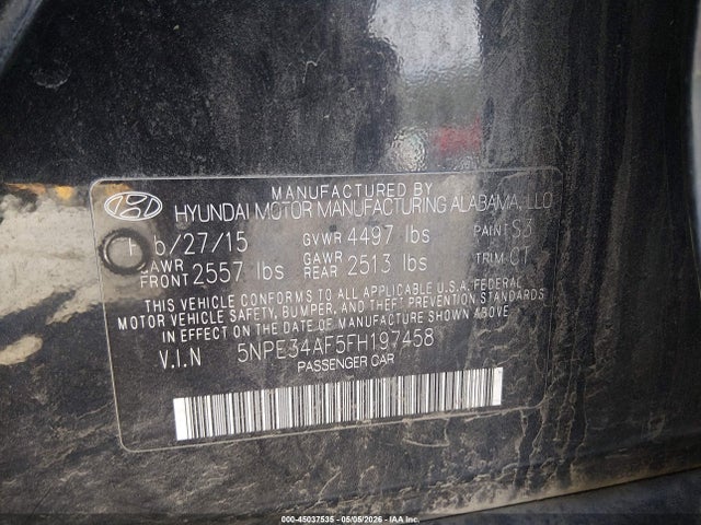 Продажа на аукционе авто 2015 Hyundai Sonata Sport, vin: 5NPE34AF5FH197458, номер лота: 45037535
