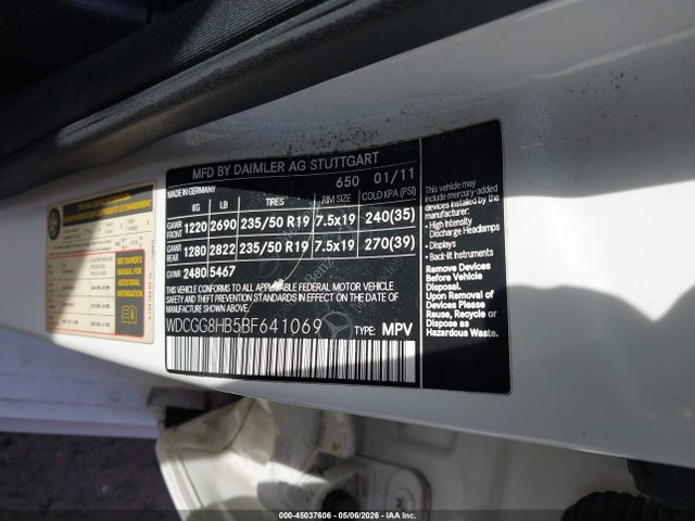 2011 Mercedes-benz Glk 350 4matic მანქანა იყიდება აუქციონზე, vin: WDCGG8HB5BF641069, აუქციონის ნომერი: 45037606