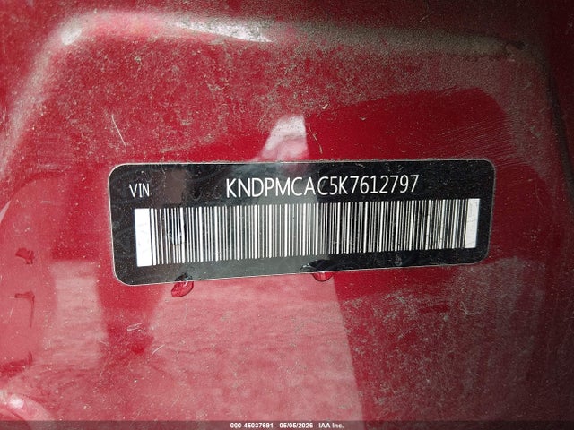 45037691 :رقم المزاد ، KNDPMCAC5K7612797 vin ، 2019 Kia Sportage Lx مزاد بيع