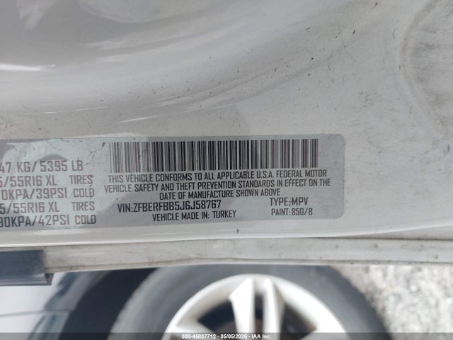 Aukcja sprzedaży 2018 Ram Promaster City Tradesman Slt, vin: ZFBERFBB5J6J58767, numer aukcji: 45037712
