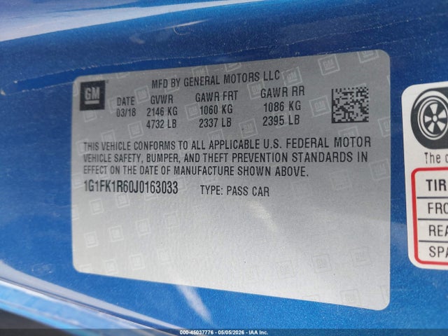 1G1FK1R60J0163033 Chevrolet CAMARO ZL1