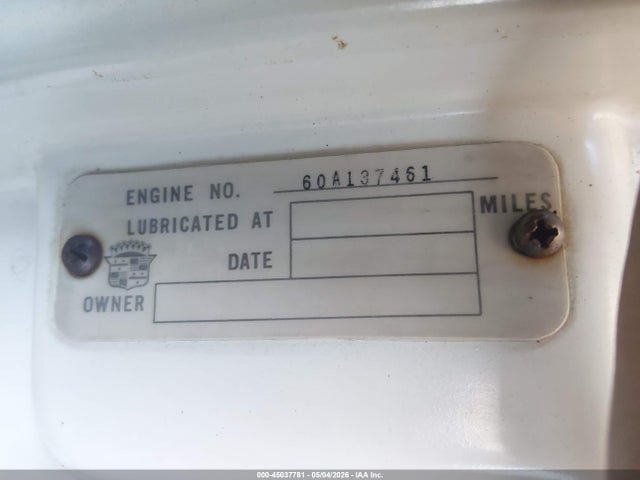 Продажа на аукционе авто 1960 Cadillac Deville, vin: 60A137461, номер лота: 45037781