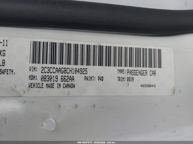 Продаж на аукціоні авто 2012 Chrysler 300, vin: 2C3CCAAG8CH104925, номер лоту: 45037870