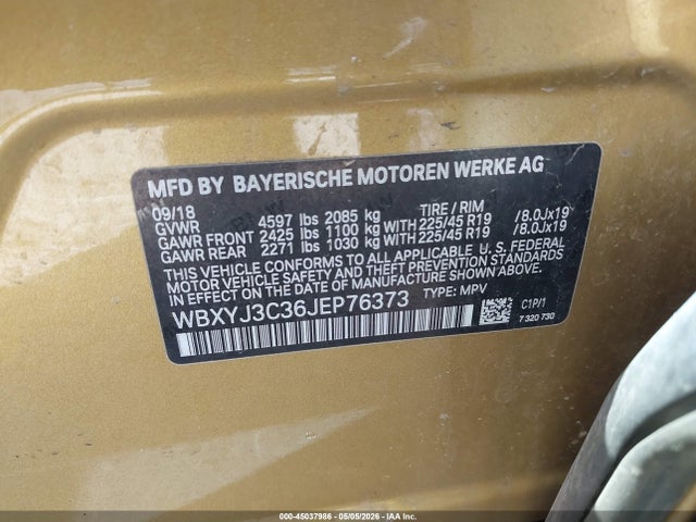 Aukcja sprzedaży 2018 Bmw X2 Sdrive28i, vin: WBXYJ3C36JEP76373, numer aukcji: 45037986