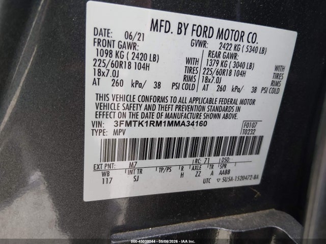 3FMTK1RM1MMA34160 Ford Mustang Mach-e Select