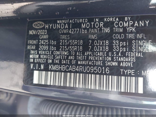 KM8HBCAB4RU095016 Hyundai Kona Sel
