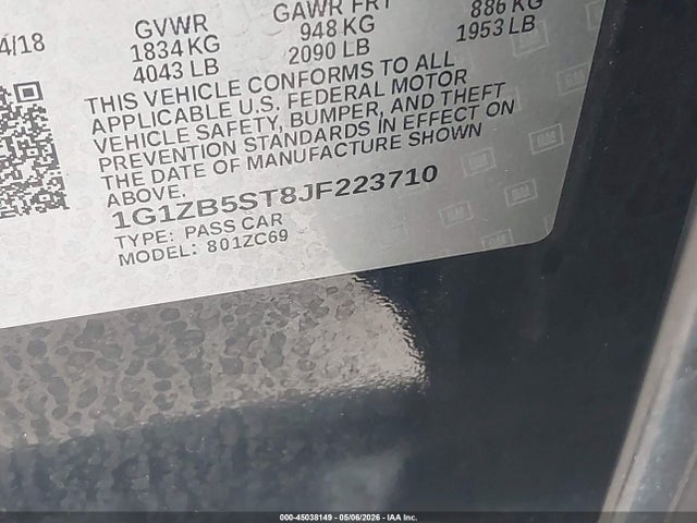 1G1ZB5ST8JF223710 Chevrolet Malibu 1ls
