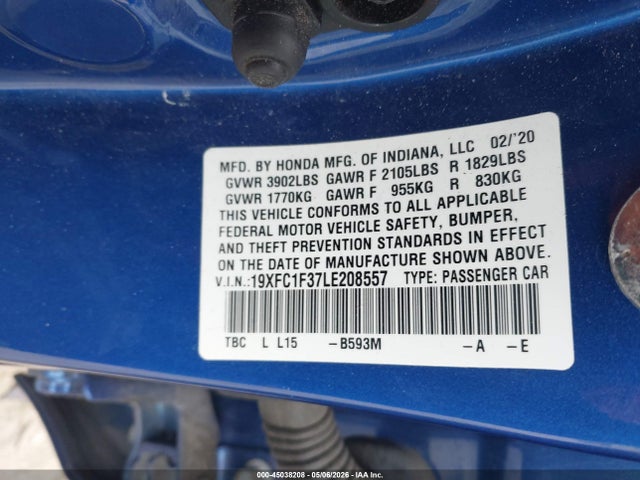 19XFC1F37LE208557 Honda CIVIC EX