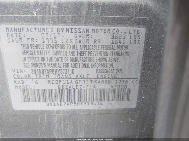 3N1AB7AP8HY373116 Nissan SENTRA S