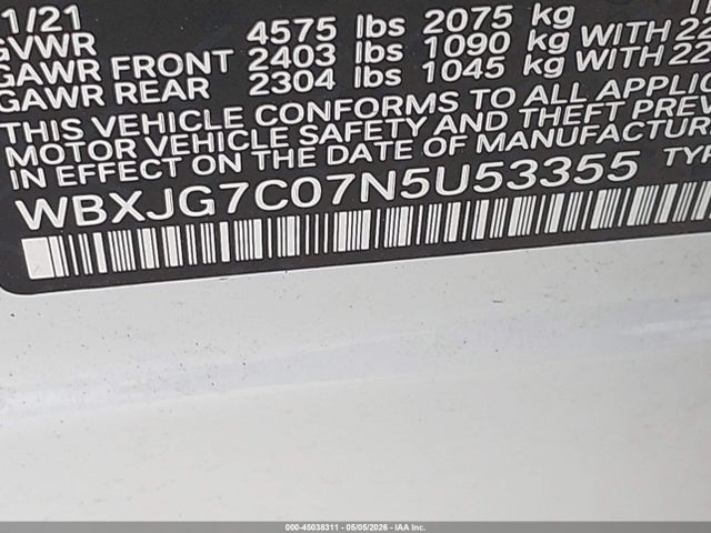 WBXJG7C07N5U53355 BMW X1 Sdrive28i