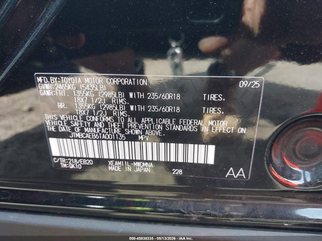 Toyota Bz Xle Plus 2026 JTMBCAEB6TA001135 Image 9