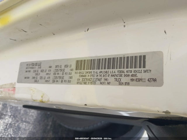 Aukcja sprzedaży 2020 Ram Promaster 1500 Low Roof 136 Wb, vin: 3C6TRVAG7LE127407, numer aukcji: 45038347
