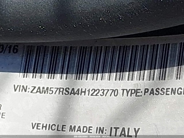 Aukcja sprzedaży 2017 Maserati Ghibli S, vin: ZAM57RSA4H1223770, numer aukcji: 45038560