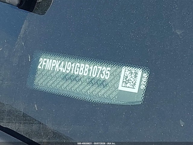 45038621 :رقم المزاد ، 2FMPK4J91GBB10735 vin ، 2016 Ford Edge Sel مزاد بيع