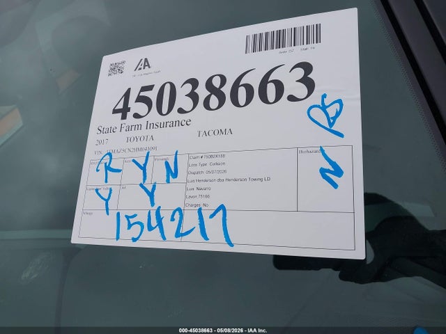 3TMAZ5CN2HM041091 Toyota Tacoma Trd Off Road