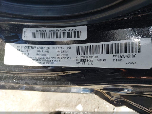 Aukcja sprzedaży 2012 Chrysler 200 Touring, vin: 1C3BCBEB7CN218311, numer aukcji: 45038672