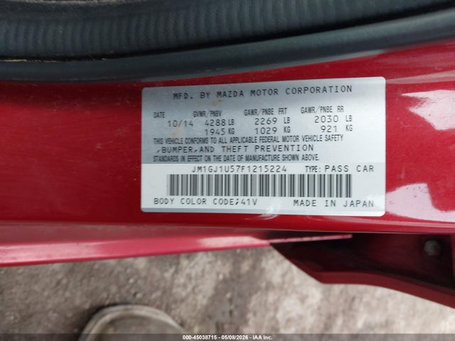 Продаж на аукціоні авто 2015 Mazda Mazda6 I Sport, vin: JM1GJ1U57F1215224, номер лоту: 45038715